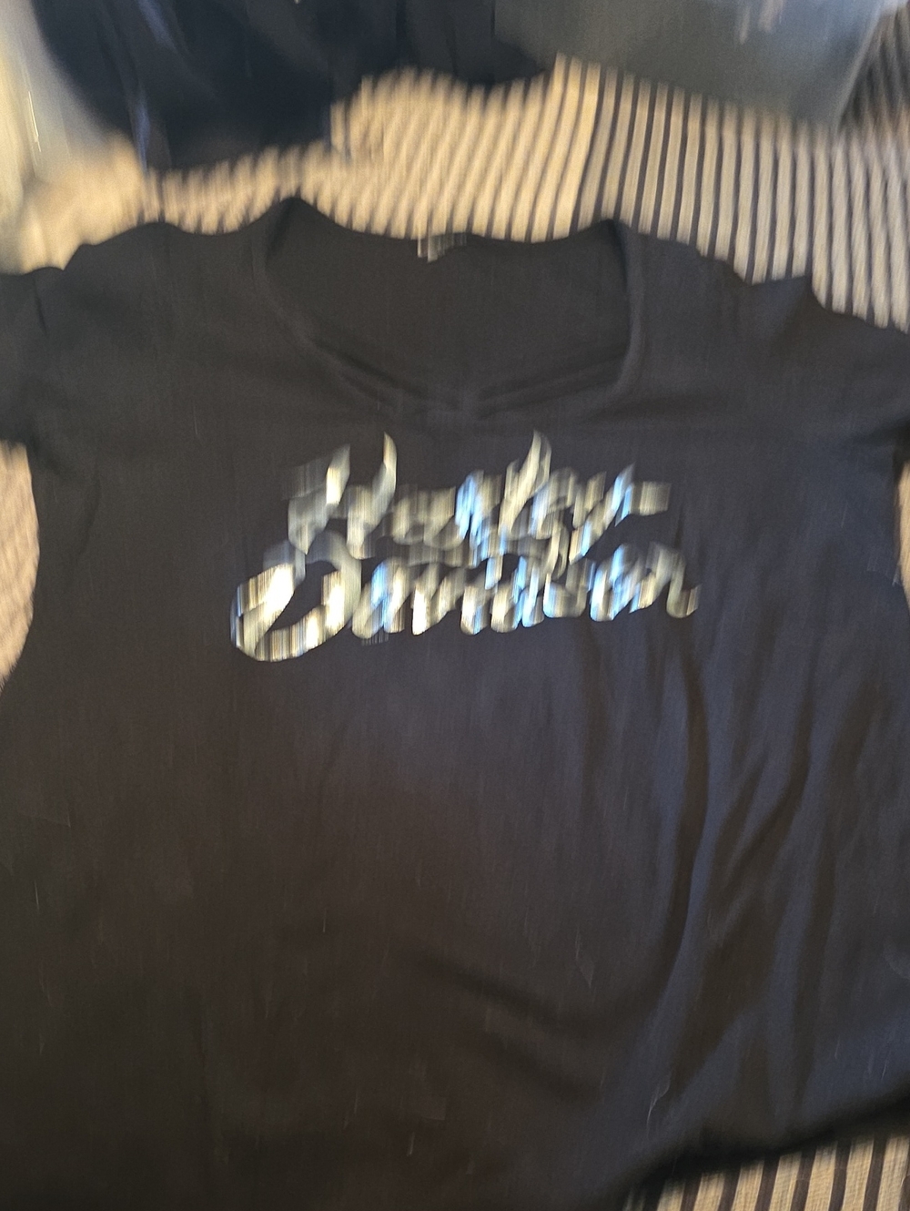Harley-Davidson Black Tee with Orange Shield and Blue Script